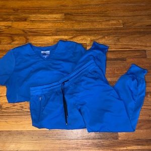 Greys Anatomy royal blue scrub set - bottoms are joggers